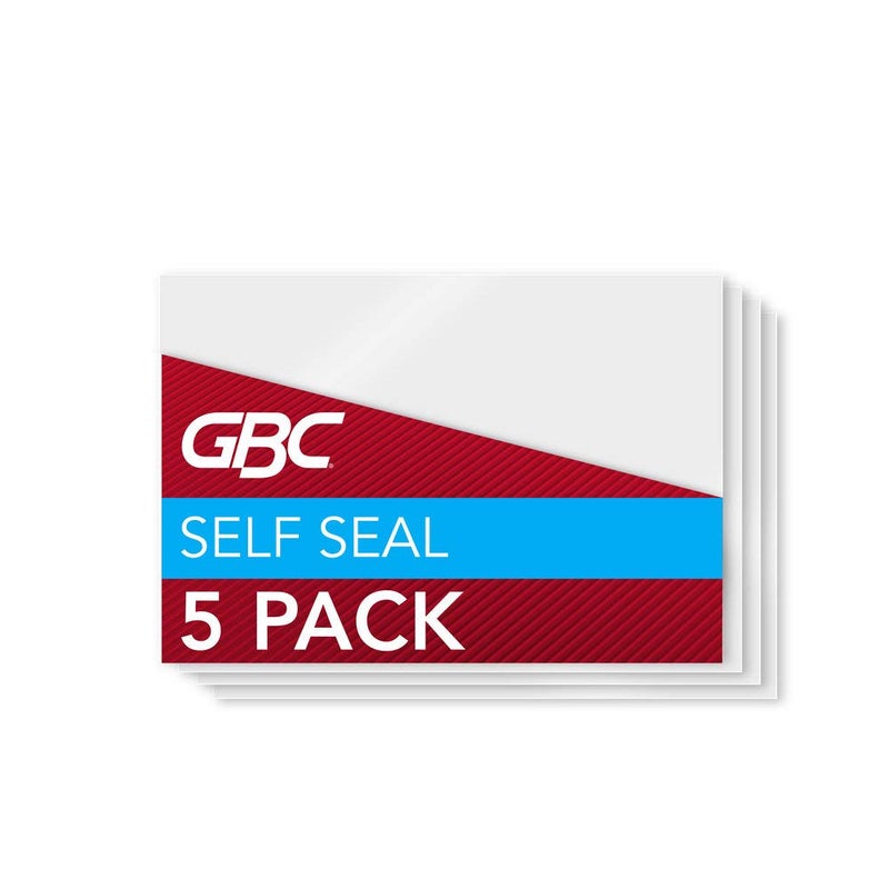 Gbc Laminating Sheets, Self Adhesive Pouches, Repositionable, Wallet Size, 8 Mil, Selfseal Nomistakes, 5 Pack (3747222) - Image 1